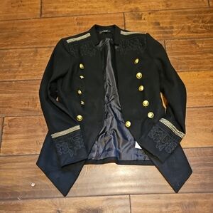 Rome & Juliet Black Military Style Jacket with Gold Buttons
